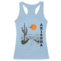 Retro Arizona Desert Road Sunset Graphic Racerback Tank Top Vintage Southwest Saguaro Cactus Travel Souvenir