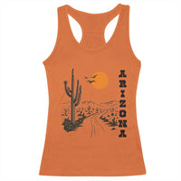 Retro Arizona Desert Road Sunset Graphic Racerback Tank Top Vintage Southwest Saguaro Cactus Travel Souvenir