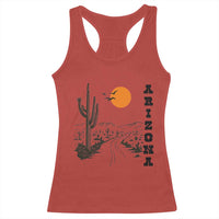 Retro Arizona Desert Road Sunset Graphic Racerback Tank Top Vintage Southwest Saguaro Cactus Travel Souvenir