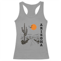 Retro Arizona Desert Road Sunset Graphic Racerback Tank Top Vintage Southwest Saguaro Cactus Travel Souvenir