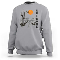 Retro Arizona Desert Road Sunset Graphic Sweatshirt Vintage Southwest Saguaro Cactus Travel Souvenir