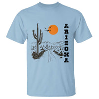 Retro Arizona Desert Road Sunset Graphic T Shirt Vintage Southwest Saguaro Cactus Travel Souvenir