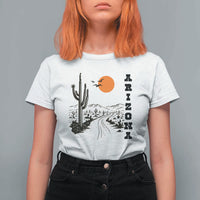 Retro Arizona Desert Road Sunset Graphic T Shirt For Women Vintage Southwest Saguaro Cactus Travel Souvenir