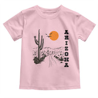 Retro Arizona Desert Road Sunset Graphic Toddler T Shirt Vintage Southwest Saguaro Cactus Travel Souvenir