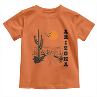 Retro Arizona Desert Road Sunset Graphic Toddler T Shirt Vintage Southwest Saguaro Cactus Travel Souvenir