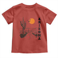 Retro Arizona Desert Road Sunset Graphic Toddler T Shirt Vintage Southwest Saguaro Cactus Travel Souvenir
