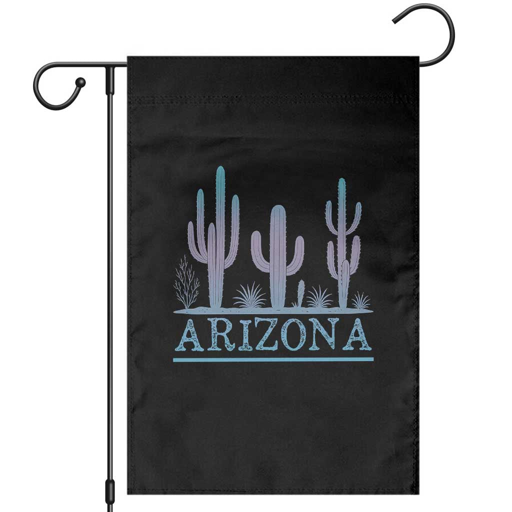 Retro Neon Silhouette Cactus Arizona Graphic Garden Flag Modern Southwest Desert Aesthetic Travel Souvenir