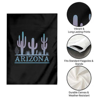 Retro Neon Silhouette Cactus Arizona Graphic Garden Flag Modern Southwest Desert Aesthetic Travel Souvenir