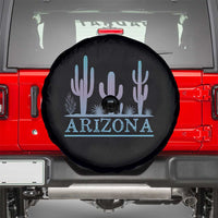 Retro Neon Silhouette Cactus Arizona Graphic Spare Tire Cover Modern Southwest Desert Aesthetic Travel Souvenir