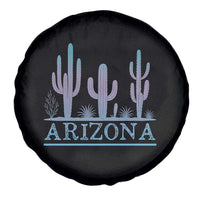 Retro Neon Silhouette Cactus Arizona Graphic Spare Tire Cover Modern Southwest Desert Aesthetic Travel Souvenir