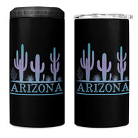 Retro Neon Silhouette Cactus Arizona Graphic 4 in 1 Can Cooler Tumbler Modern Southwest Desert Aesthetic Travel Souvenir