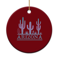 Retro Neon Silhouette Cactus Arizona Graphic Ceramic Ornament Modern Southwest Desert Aesthetic Travel Souvenir