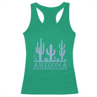 Retro Neon Silhouette Cactus Arizona Graphic Racerback Tank Top Modern Southwest Desert Aesthetic Travel Souvenir