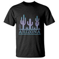 Retro Neon Silhouette Cactus Arizona Graphic T Shirt Modern Southwest Desert Aesthetic Travel Souvenir