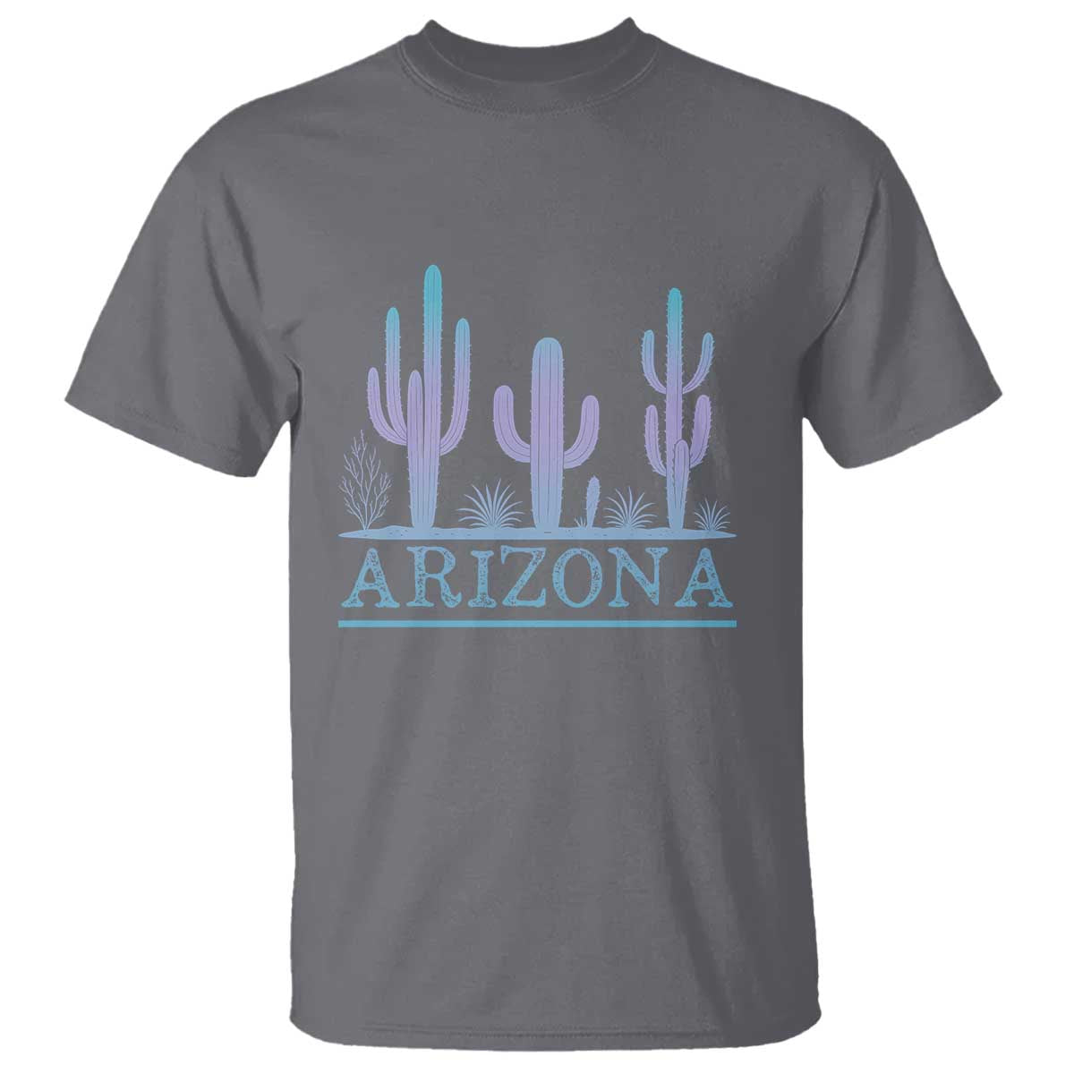 Retro Neon Silhouette Cactus Arizona Graphic T Shirt Modern Southwest Desert Aesthetic Travel Souvenir
