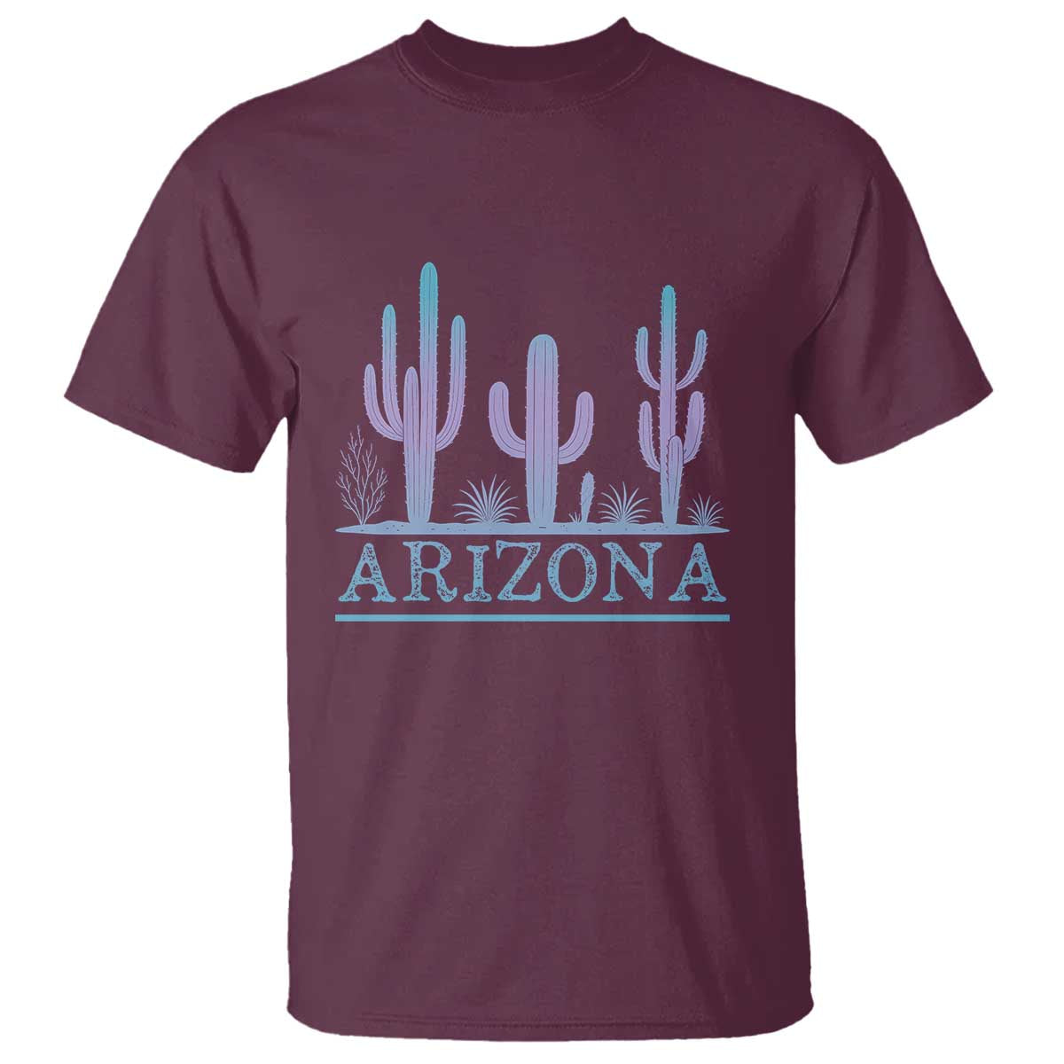 Retro Neon Silhouette Cactus Arizona Graphic T Shirt Modern Southwest Desert Aesthetic Travel Souvenir