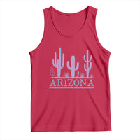 Retro Neon Silhouette Cactus Arizona Graphic Tank Top Modern Southwest Desert Aesthetic Travel Souvenir