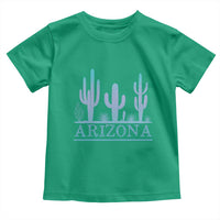 Retro Neon Silhouette Cactus Arizona Graphic Toddler T Shirt Modern Southwest Desert Aesthetic Travel Souvenir