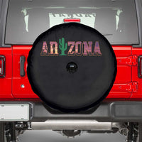 Scenic Arizona Sunset Landscape Graphic Spare Tire Cover Southwest Saguaro Cactus Letters Travel Souvenir