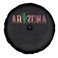 Scenic Arizona Sunset Landscape Graphic Spare Tire Cover Southwest Saguaro Cactus Letters Travel Souvenir