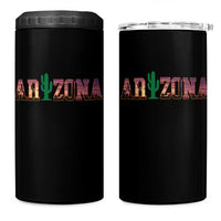 Scenic Arizona Sunset Landscape Graphic 4 in 1 Can Cooler Tumbler Southwest Saguaro Cactus Letters Travel Souvenir