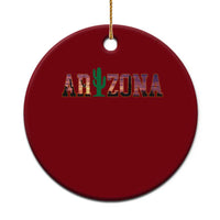 Scenic Arizona Sunset Landscape Graphic Ceramic Ornament Southwest Saguaro Cactus Letters Travel Souvenir