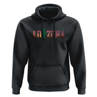Scenic Arizona Sunset Landscape Graphic Hoodie Southwest Saguaro Cactus Letters Travel Souvenir