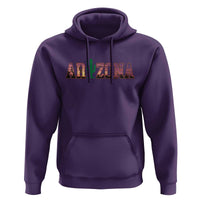 Scenic Arizona Sunset Landscape Graphic Hoodie Southwest Saguaro Cactus Letters Travel Souvenir
