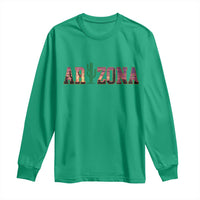 Scenic Arizona Sunset Landscape Graphic Long Sleeve Shirt Southwest Saguaro Cactus Letters Travel Souvenir