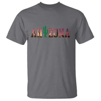 Scenic Arizona Sunset Landscape Graphic T Shirt Southwest Saguaro Cactus Letters Travel Souvenir