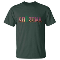 Scenic Arizona Sunset Landscape Graphic T Shirt Southwest Saguaro Cactus Letters Travel Souvenir