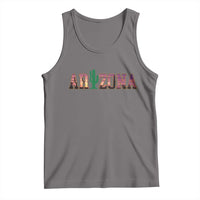 Scenic Arizona Sunset Landscape Graphic Tank Top Southwest Saguaro Cactus Letters Travel Souvenir