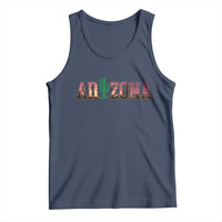 Scenic Arizona Sunset Landscape Graphic Tank Top Southwest Saguaro Cactus Letters Travel Souvenir