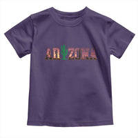 Scenic Arizona Sunset Landscape Graphic Toddler T Shirt Southwest Saguaro Cactus Letters Travel Souvenir