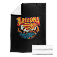 Retro Arizona Fly Fishing River Graphic Throw Blanket Vintage Angler Outdoor Mountain Adventure Souvenir