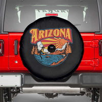 Retro Arizona Fly Fishing River Graphic Spare Tire Cover Vintage Angler Outdoor Mountain Adventure Souvenir
