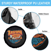 Retro Arizona Fly Fishing River Graphic Spare Tire Cover Vintage Angler Outdoor Mountain Adventure Souvenir