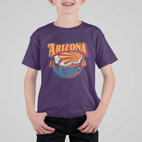 Retro Arizona Fly Fishing River Graphic T Shirt For Kid Vintage Angler Outdoor Mountain Adventure Souvenir