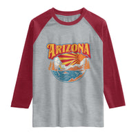 Retro Arizona Fly Fishing River Graphic Raglan Shirt Vintage Angler Outdoor Mountain Adventure Souvenir