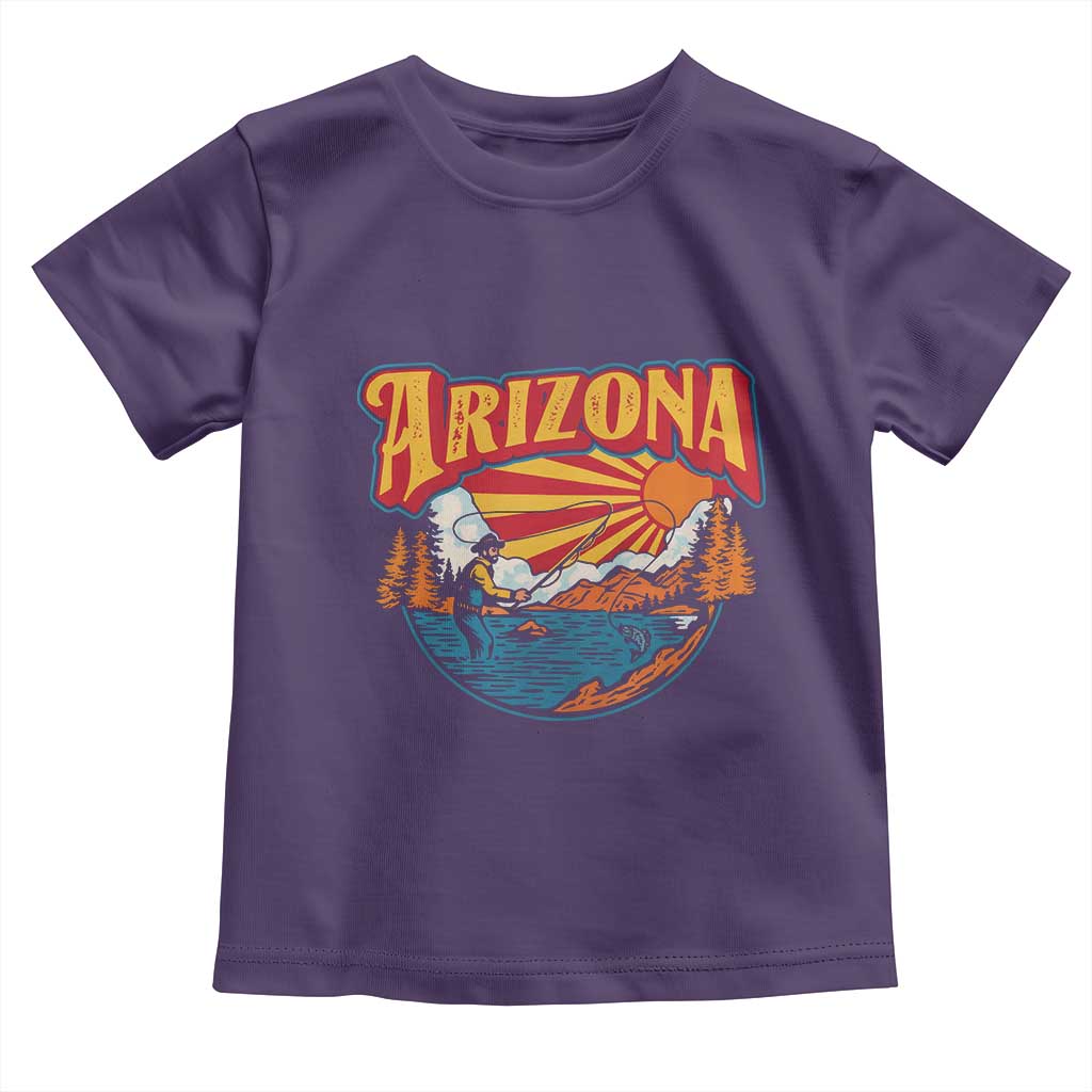 Retro Arizona Fly Fishing River Graphic Toddler T Shirt Vintage Angler Outdoor Mountain Adventure Souvenir