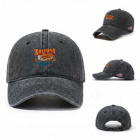 Retro Arizona Fly Fishing River Graphic Washed Cotton Baseball Cap Vintage Angler Outdoor Mountain Adventure Souvenir