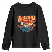 Retro Arizona Fly Fishing River Graphic Youth Sweatshirt Vintage Angler Outdoor Mountain Adventure Souvenir