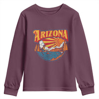 Retro Arizona Fly Fishing River Graphic Youth Sweatshirt Vintage Angler Outdoor Mountain Adventure Souvenir