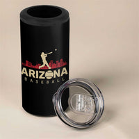 Vintage Arizona State Pride Baseball Player Graphic 4 in 1 Can Cooler Tumbler Vintage Phoenix Skyline Batter Sports Fan