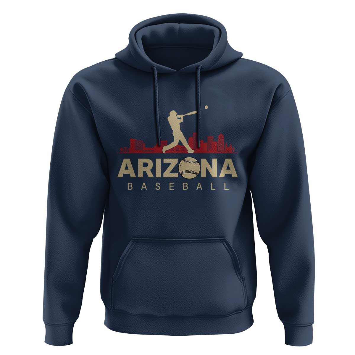Vintage Arizona State Pride Baseball Player Graphic Hoodie Vintage Phoenix Skyline Batter Sports Fan