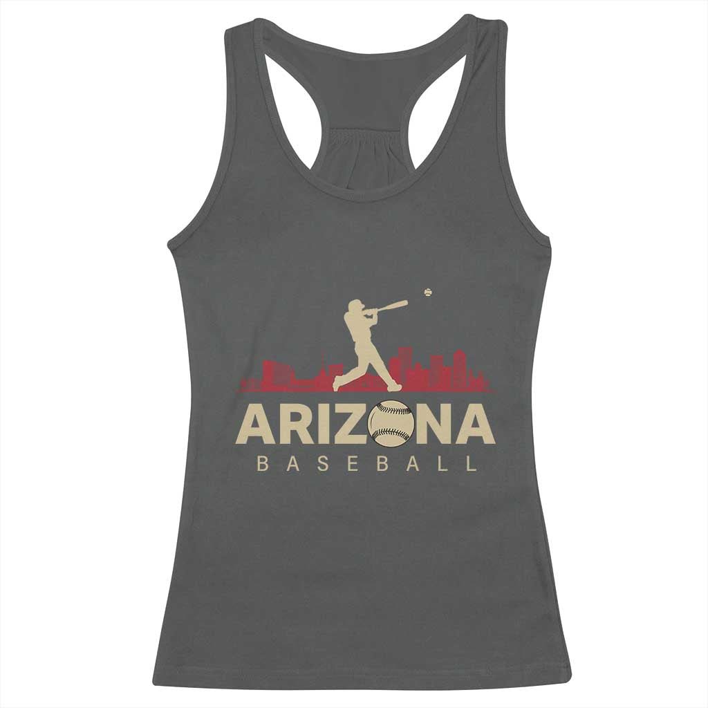 Vintage Arizona State Pride Baseball Player Graphic Racerback Tank Top Vintage Phoenix Skyline Batter Sports Fan