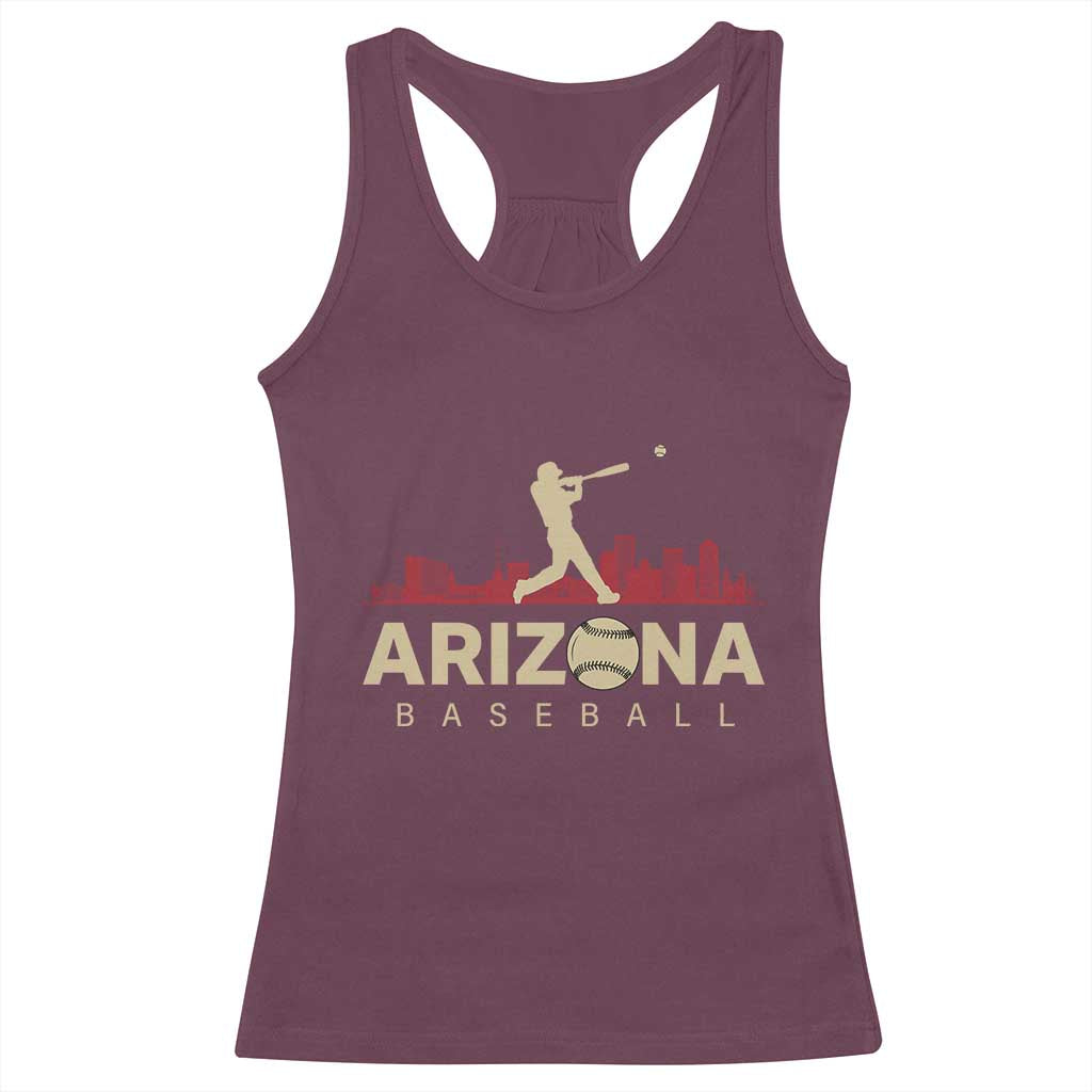 Vintage Arizona State Pride Baseball Player Graphic Racerback Tank Top Vintage Phoenix Skyline Batter Sports Fan