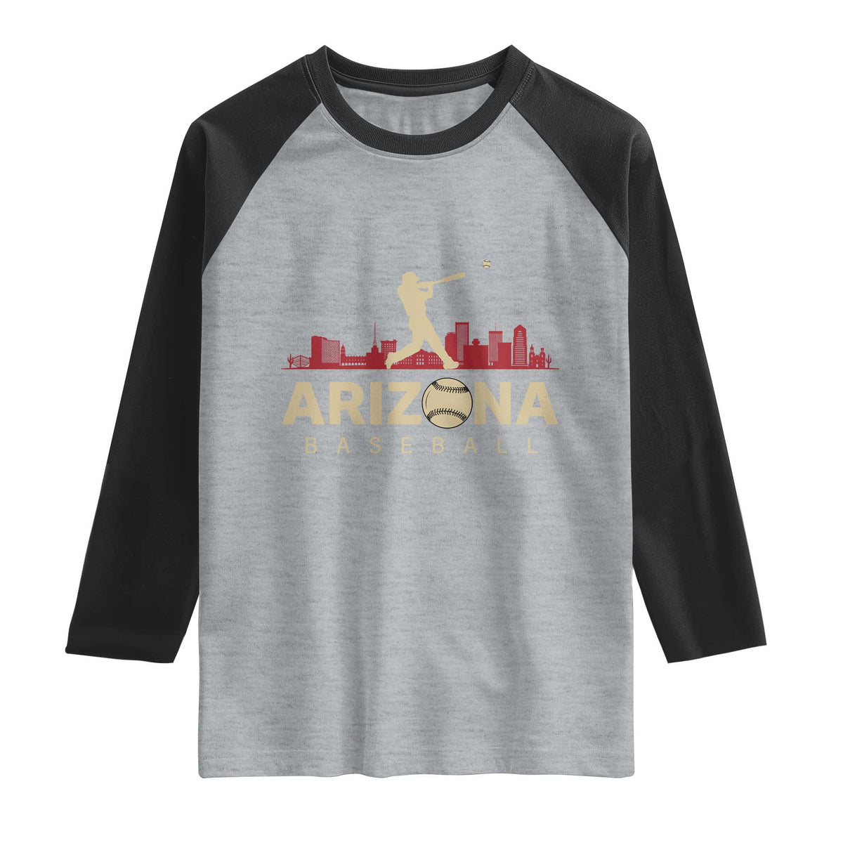 Vintage Arizona State Pride Baseball Player Graphic Raglan Shirt Vintage Phoenix Skyline Batter Sports Fan