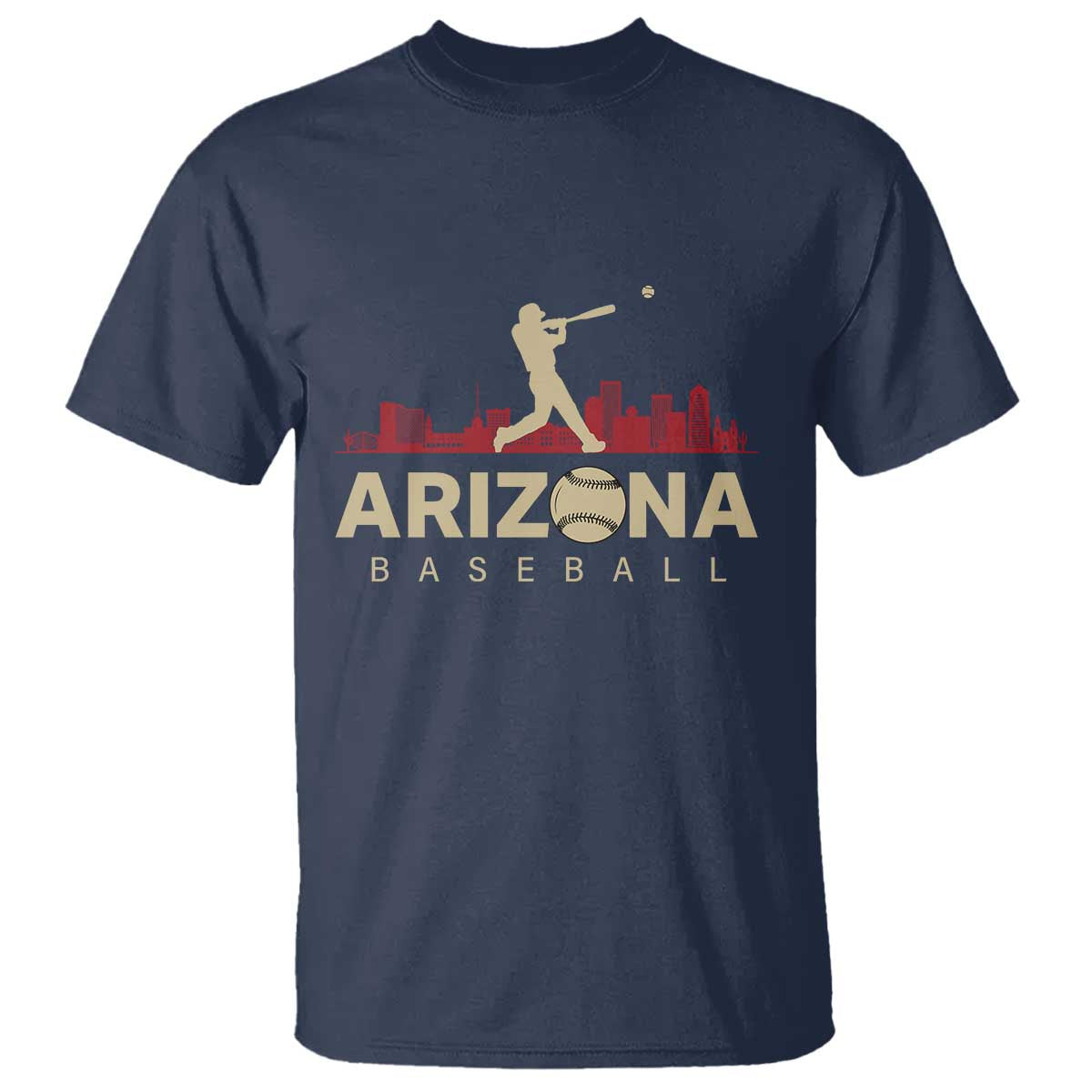 Vintage Arizona State Pride Baseball Player Graphic T Shirt Vintage Phoenix Skyline Batter Sports Fan