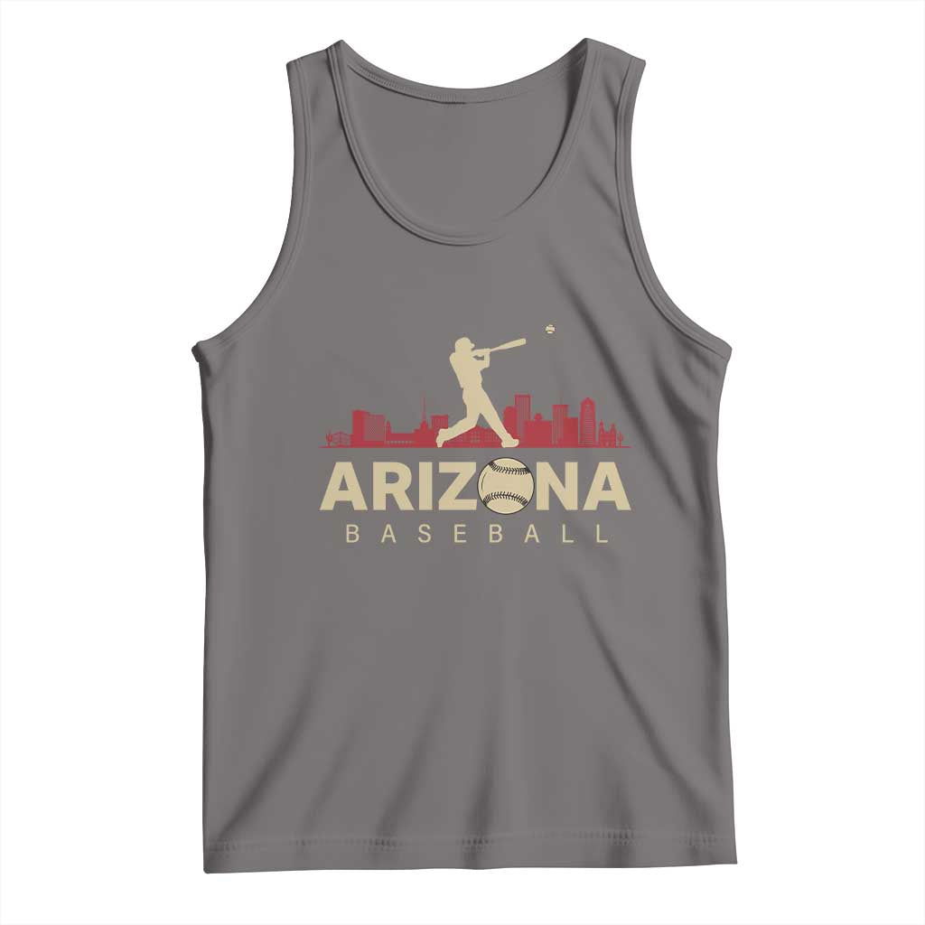 Vintage Arizona State Pride Baseball Player Graphic Tank Top Vintage Phoenix Skyline Batter Sports Fan